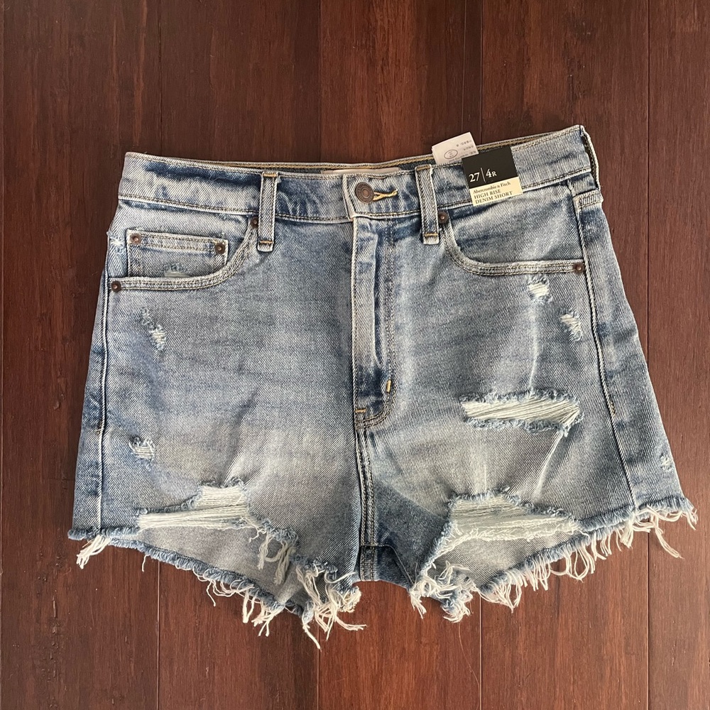 Abercrombie and fitch size 4 high waisted denim shorts